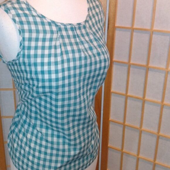 Talbots SmPet Sleeveless Gingham Top - Picture 11 of 12